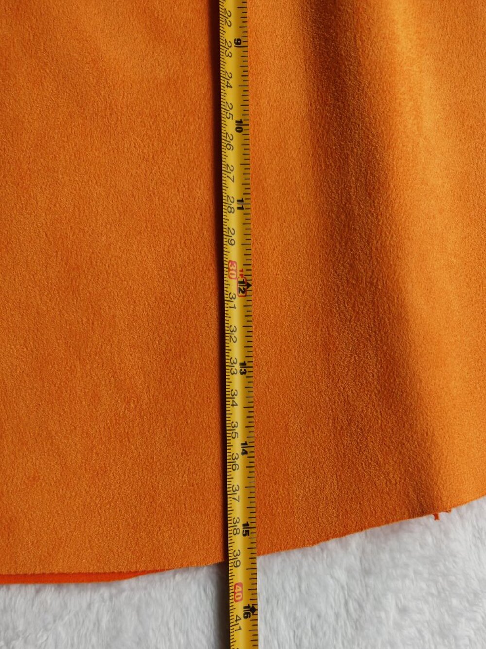 ZARA Orange A-Line Mini Skirt S Suede Look High Waist Retro Chic Fall Outfit - Picture 10 of 10
